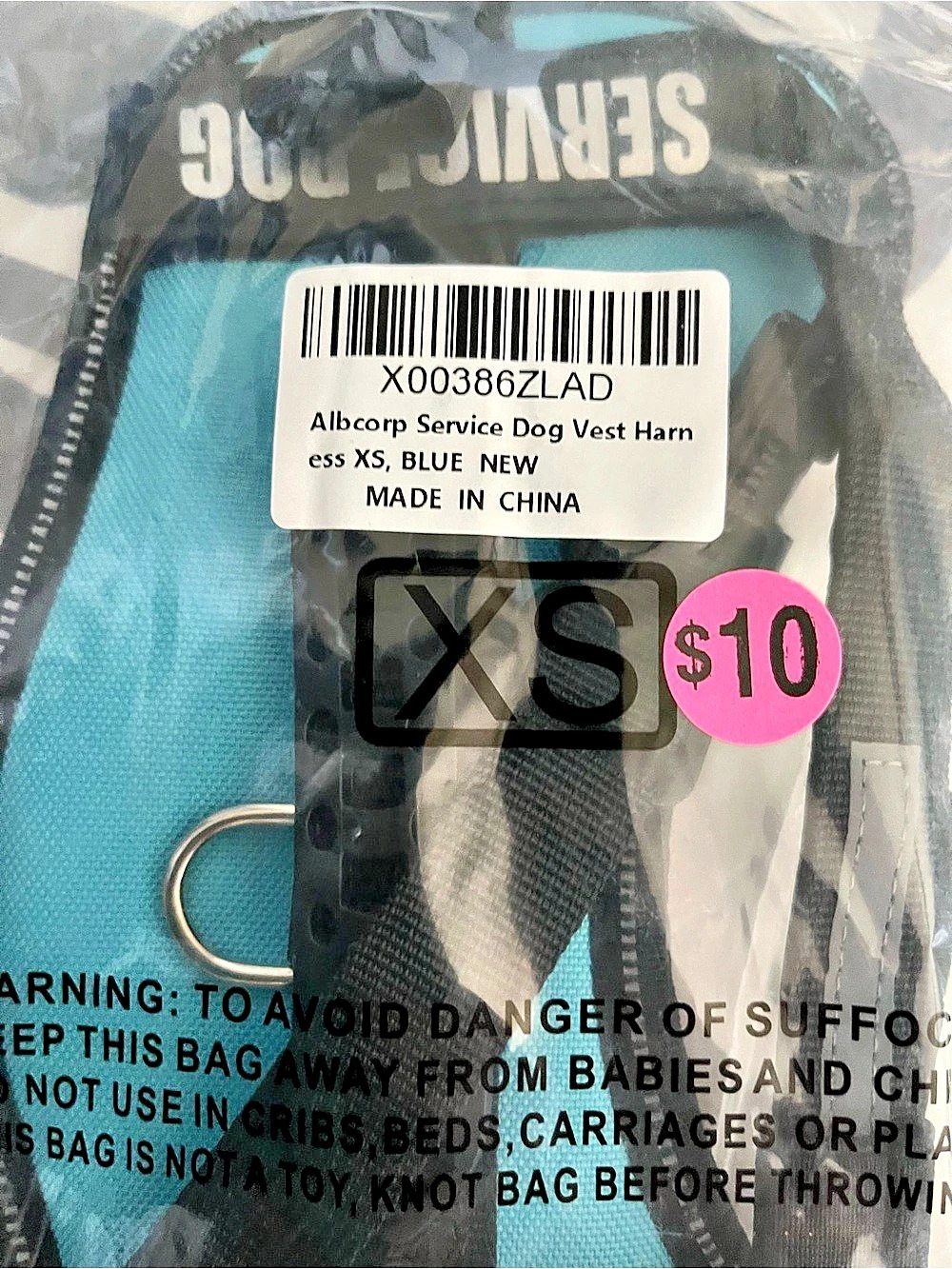 AlBcorp Service Dog Vest Harness Black & Blue XS